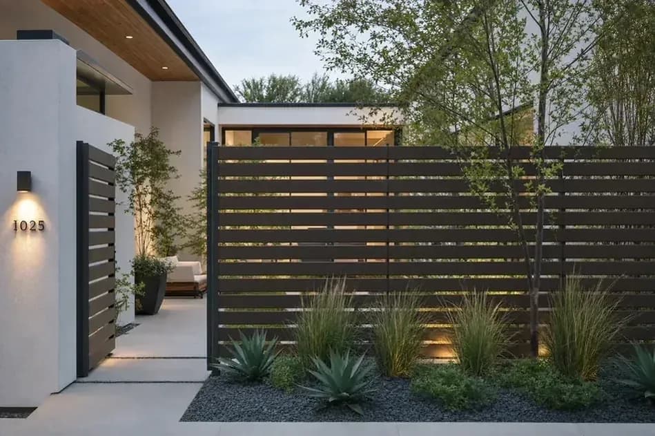 Screening Without Boxing the Yard In, aluminium & slat fencing in Launceston